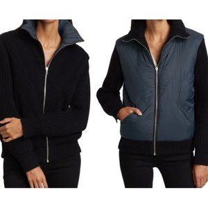 NEW PARTIAL TAG Rag & Bone Mikaela Reversible Wool Knit Jacket Sweater L
